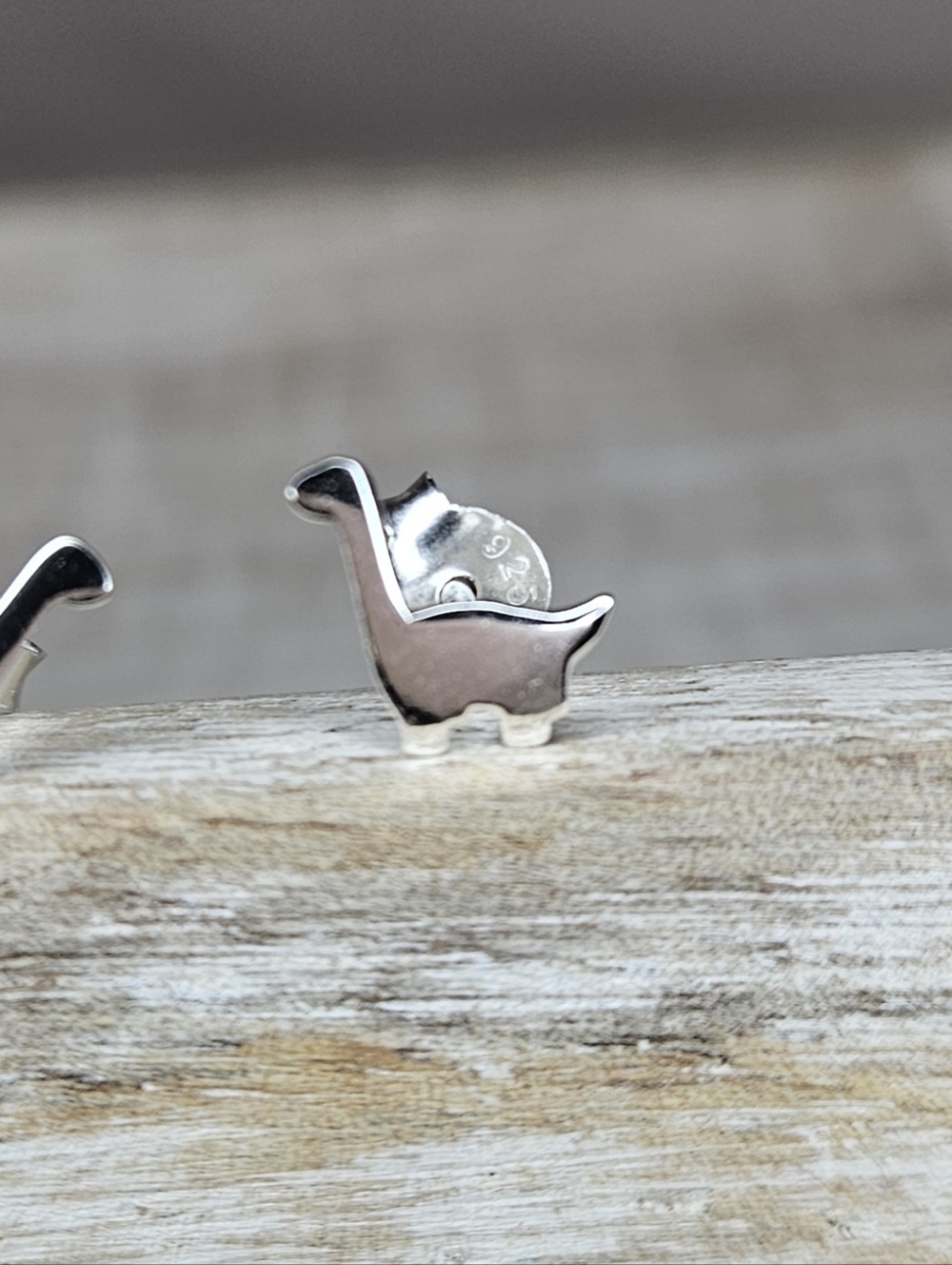 Dainty Sterling Silver Tiny Dinosaur Stud Earrings NWT 925 Cute Minimalist - Picture 3 of 8